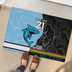 NRL Panthers-Shark Mascot Custom Rubber Doormat Cracked Metal Style