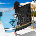 NRL Panthers-Shark Mascot Custom Sarong Cracked Metal Style