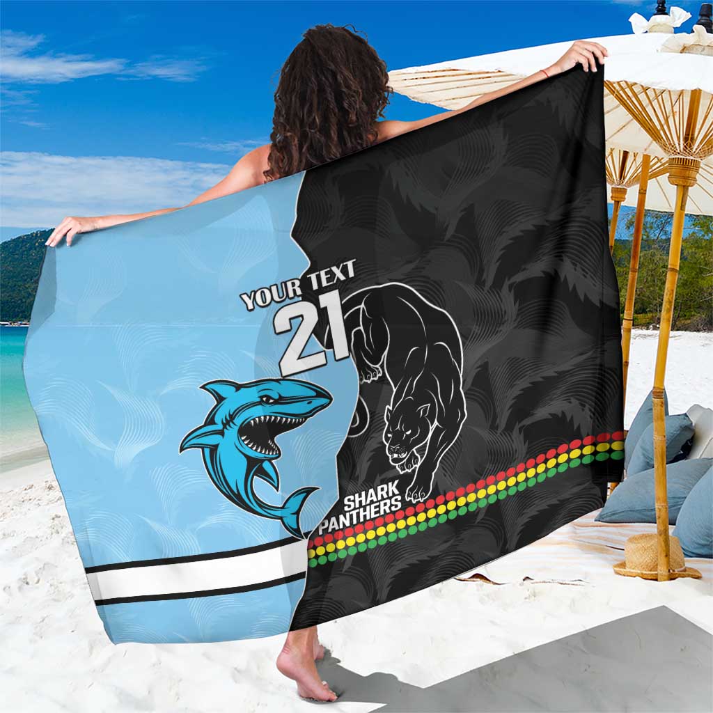 NRL Panthers-Shark Mascot Custom Sarong Cracked Metal Style