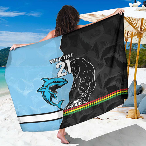 NRL Panthers-Shark Mascot Custom Sarong Cracked Metal Style