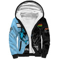 NRL Panthers-Shark Mascot Custom Sherpa Hoodie Cracked Metal Style