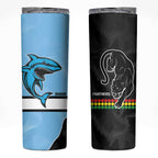NRL Panthers-Shark Mascot Custom Skinny Tumbler Cracked Metal Style