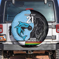NRL Panthers-Shark Mascot Custom Spare Tire Cover Cracked Metal Style