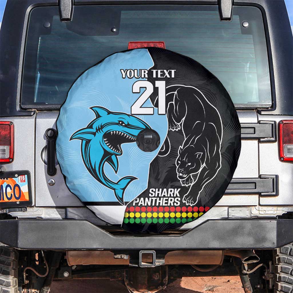 NRL Panthers-Shark Mascot Custom Spare Tire Cover Cracked Metal Style