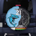 NRL Panthers-Shark Mascot Custom Spare Tire Cover Cracked Metal Style
