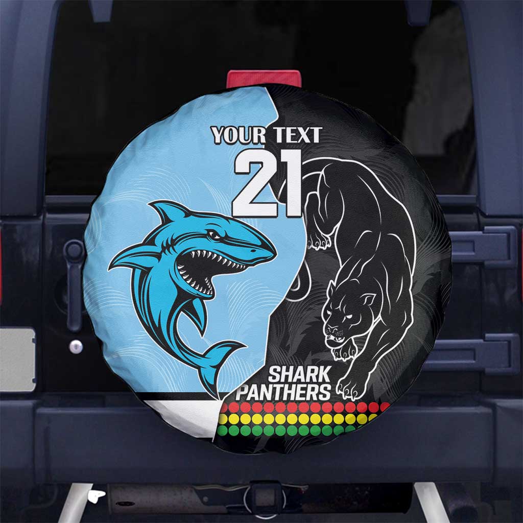 NRL Panthers-Shark Mascot Custom Spare Tire Cover Cracked Metal Style