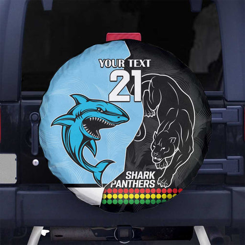 NRL Panthers-Shark Mascot Custom Spare Tire Cover Cracked Metal Style