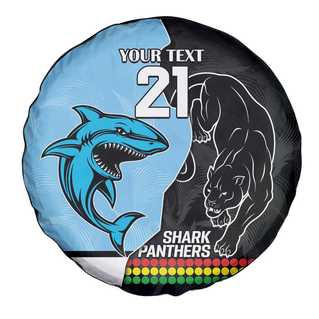NRL Panthers-Shark Mascot Custom Spare Tire Cover Cracked Metal Style