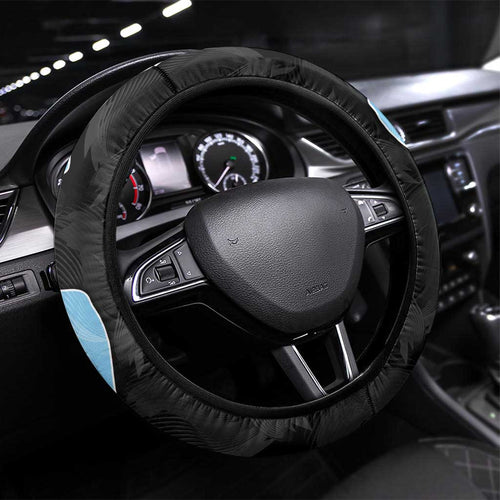 NRL Panthers-Shark Mascot Steering Wheel Cover Cracked Metal Style