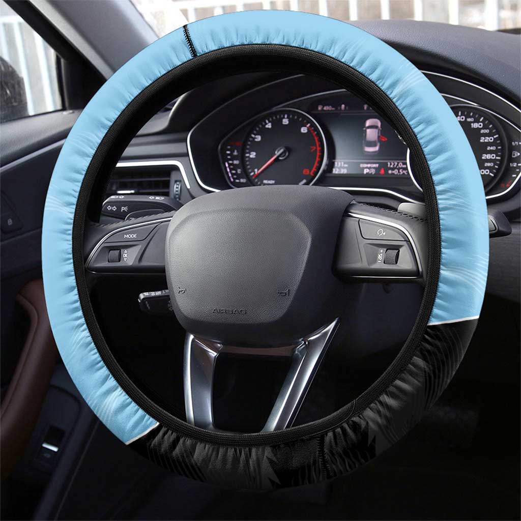 NRL Panthers-Shark Mascot Steering Wheel Cover Cracked Metal Style