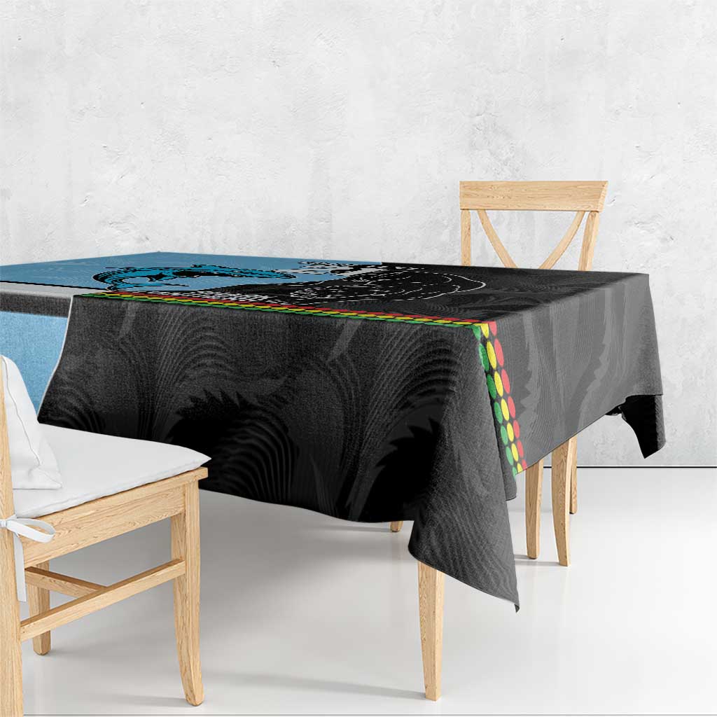 NRL Panthers-Shark Mascot Custom Tablecloth Cracked Metal Style