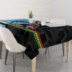 NRL Panthers-Shark Mascot Custom Tablecloth Cracked Metal Style