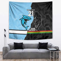 NRL Panthers-Shark Mascot Custom Tapestry Cracked Metal Style