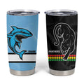 NRL Panthers-Shark Mascot Custom Tumbler Cup Cracked Metal Style