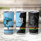 NRL Panthers-Shark Mascot Custom Tumbler Cup Cracked Metal Style