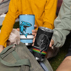 NRL Panthers-Shark Mascot Custom Tumbler Cup Cracked Metal Style