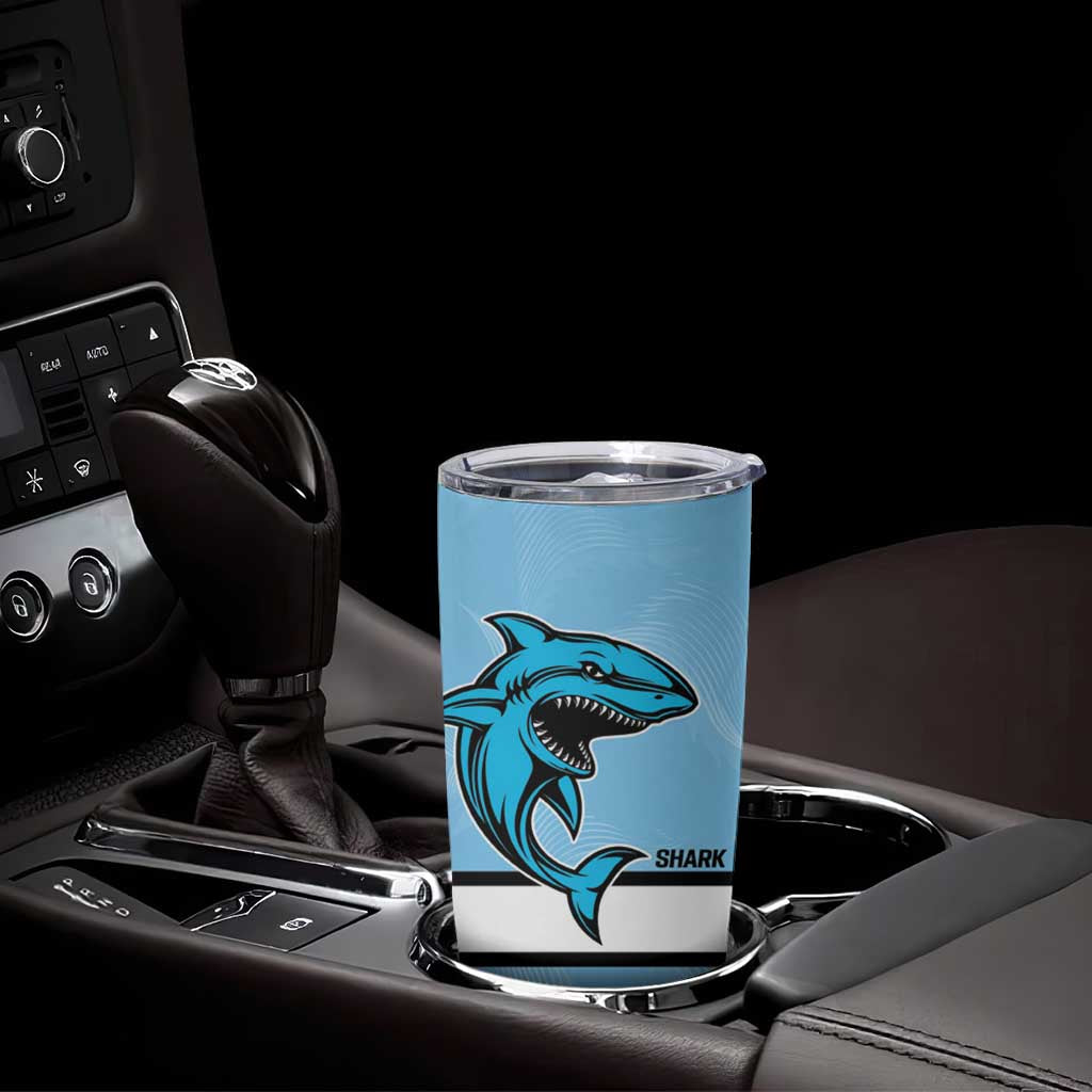 NRL Panthers-Shark Mascot Custom Tumbler Cup Cracked Metal Style