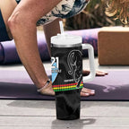 NRL Panthers-Shark Mascot Custom Tumbler With Handle Cracked Metal Style