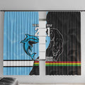 NRL Panthers-Shark Mascot Custom Window Curtain Cracked Metal Style