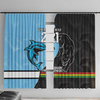 NRL Panthers-Shark Mascot Custom Window Curtain Cracked Metal Style