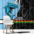 NRL Panthers-Shark Mascot Custom Window Curtain Cracked Metal Style