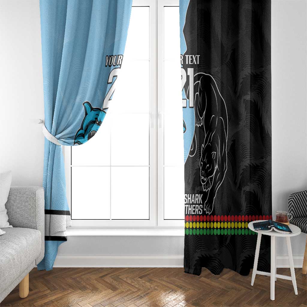 NRL Panthers-Shark Mascot Custom Window Curtain Cracked Metal Style
