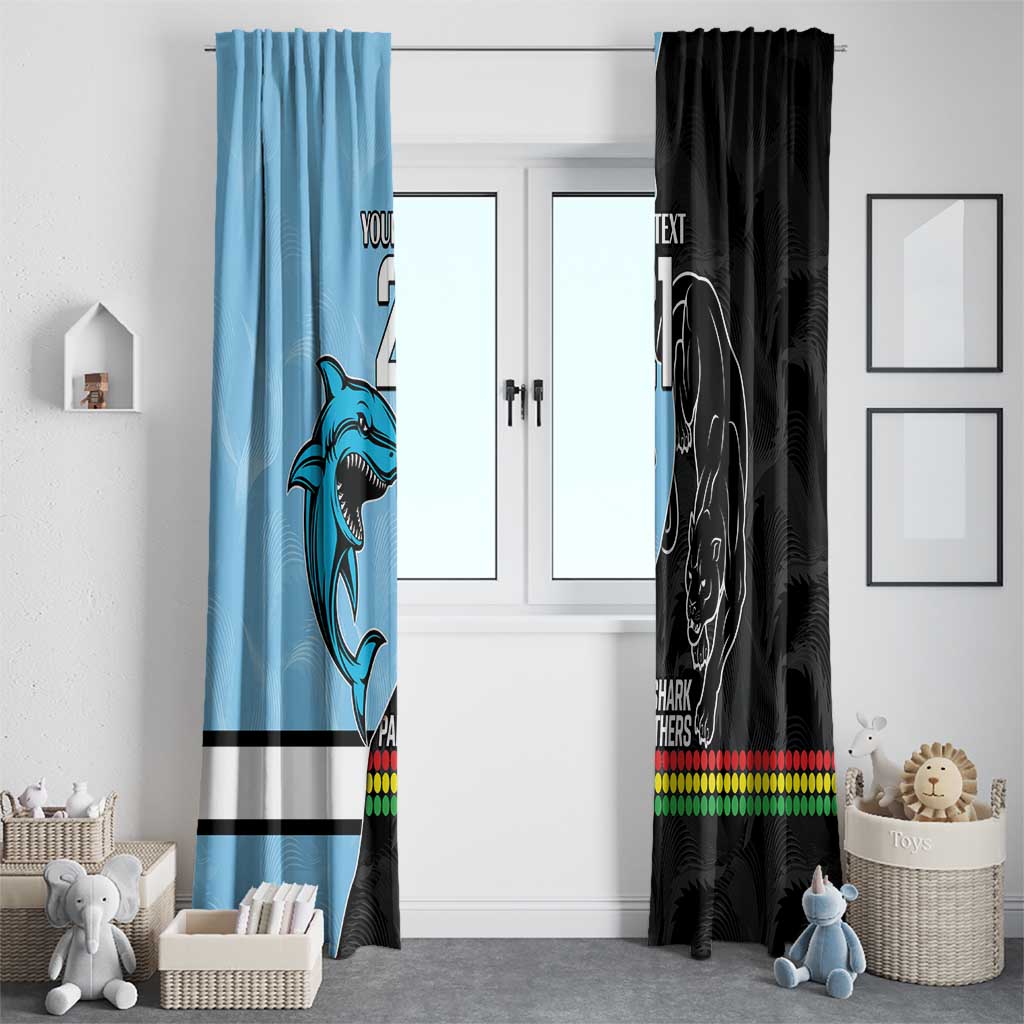 NRL Panthers-Shark Mascot Custom Window Curtain Cracked Metal Style
