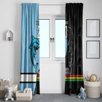 NRL Panthers-Shark Mascot Custom Window Curtain Cracked Metal Style
