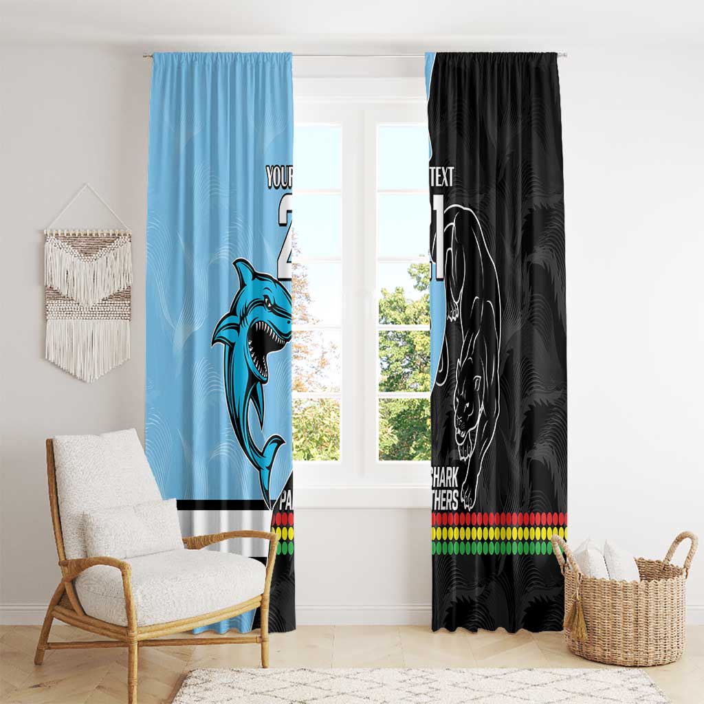 NRL Panthers-Shark Mascot Custom Window Curtain Cracked Metal Style