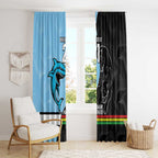 NRL Panthers-Shark Mascot Custom Window Curtain Cracked Metal Style