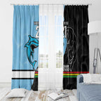 NRL Panthers-Shark Mascot Custom Window Curtain Cracked Metal Style
