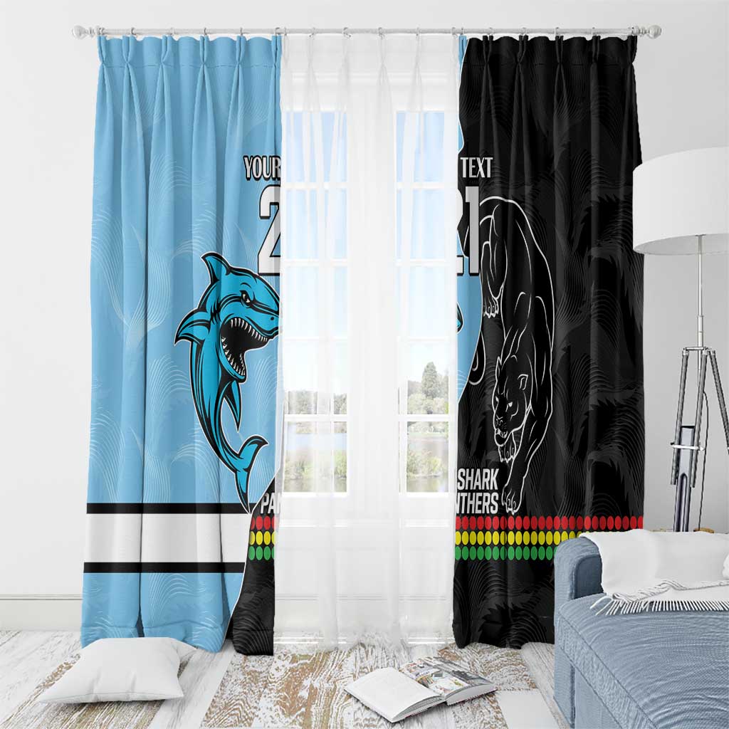 NRL Panthers-Shark Mascot Custom Window Curtain Cracked Metal Style