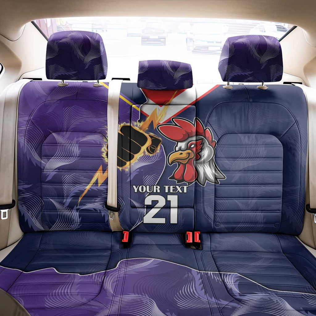 NRL Storm-Rooster Mascot Custom Back Car Seat Cover Cracked Metal Style