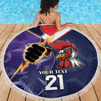 NRL Storm-Rooster Mascot Custom Beach Blanket Cracked Metal Style