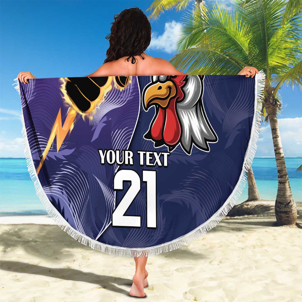 NRL Storm-Rooster Mascot Custom Beach Blanket Cracked Metal Style