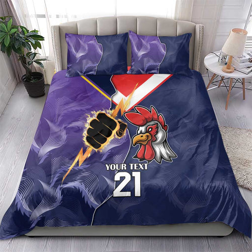 NRL Storm-Rooster Mascot Custom Bedding Set Cracked Metal Style