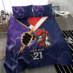 NRL Storm-Rooster Mascot Custom Bedding Set Cracked Metal Style