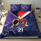 NRL Storm-Rooster Mascot Custom Bedding Set Cracked Metal Style