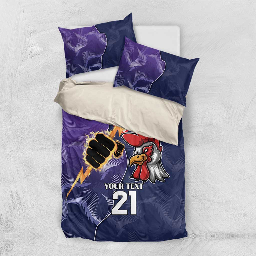 NRL Storm-Rooster Mascot Custom Bedding Set Cracked Metal Style