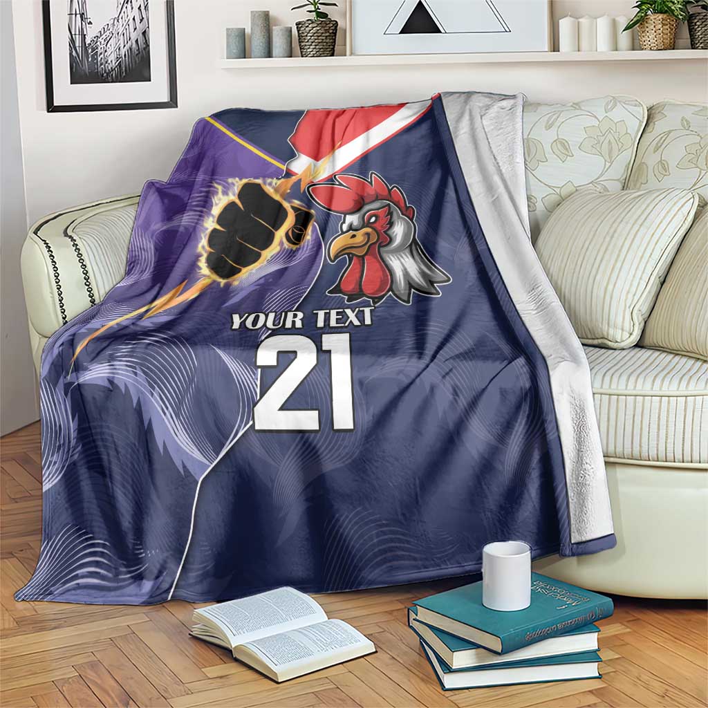 NRL Storm-Rooster Mascot Custom Blanket Cracked Metal Style
