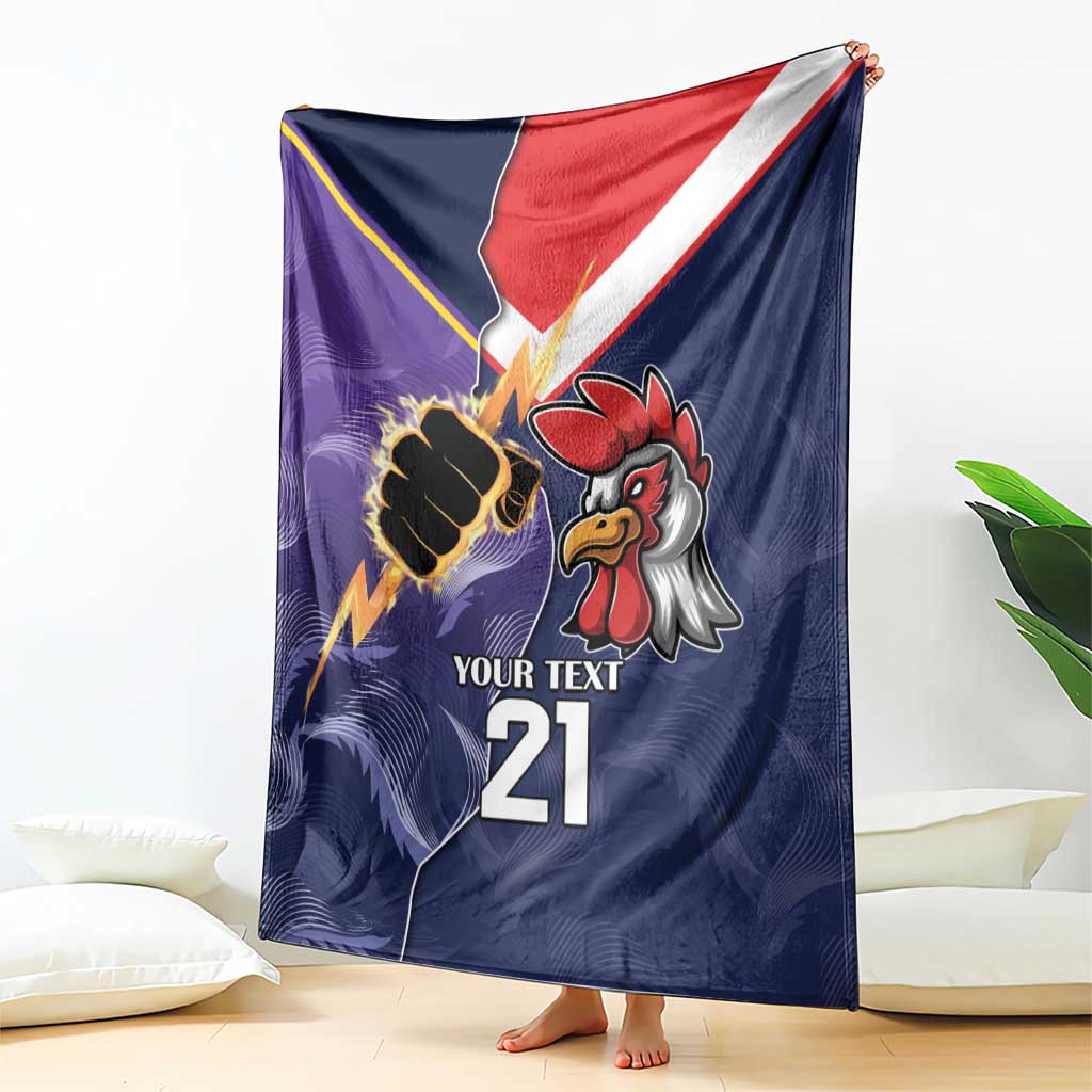 NRL Storm-Rooster Mascot Custom Blanket Cracked Metal Style