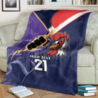 NRL Storm-Rooster Mascot Custom Blanket Cracked Metal Style