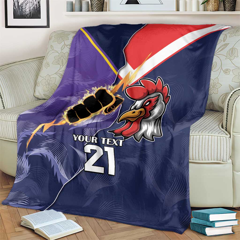 NRL Storm-Rooster Mascot Custom Blanket Cracked Metal Style