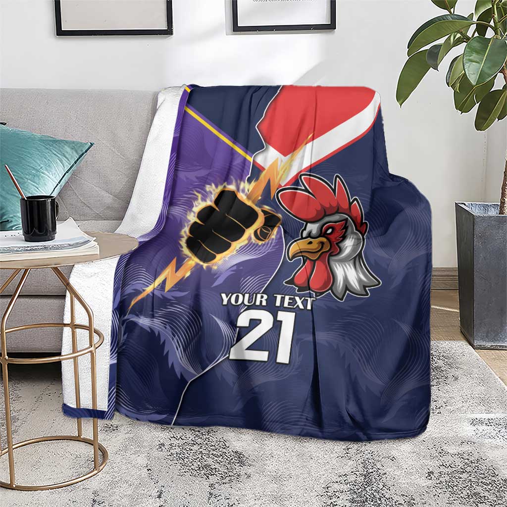 NRL Storm-Rooster Mascot Custom Blanket Cracked Metal Style