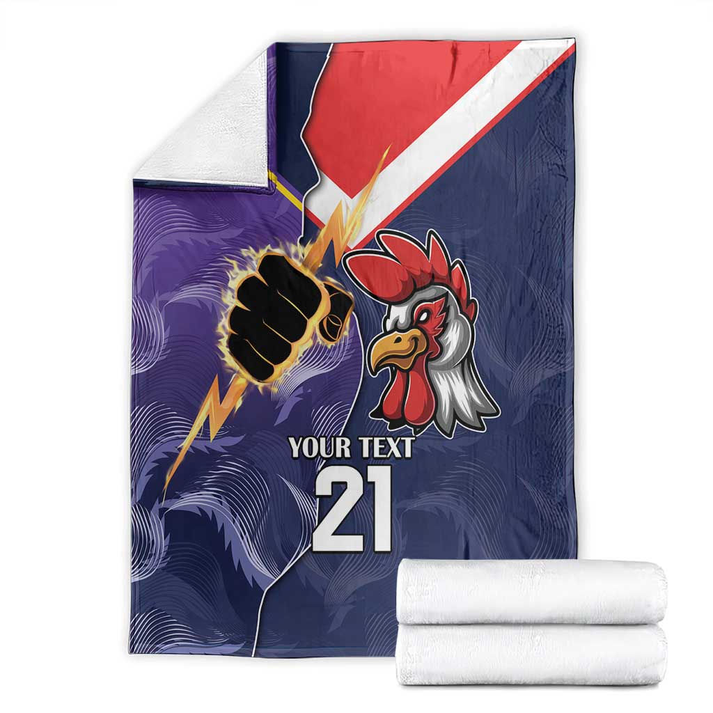 NRL Storm-Rooster Mascot Custom Blanket Cracked Metal Style