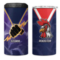 NRL Storm-Rooster Mascot Custom 4 in 1 Can Cooler Tumbler Cracked Metal Style