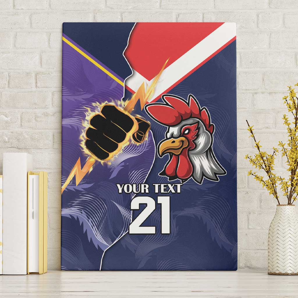 NRL Storm-Rooster Mascot Custom Canvas Wall Art Cracked Metal Style