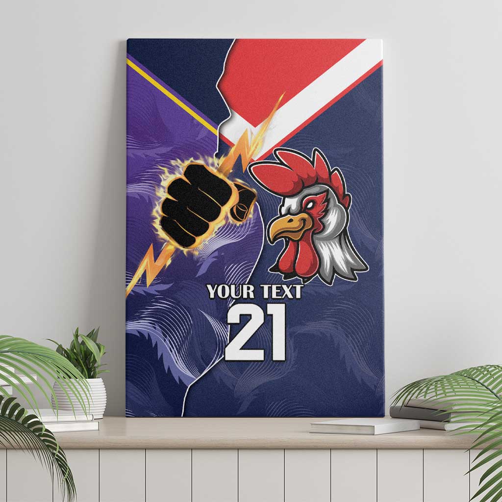 NRL Storm-Rooster Mascot Custom Canvas Wall Art Cracked Metal Style