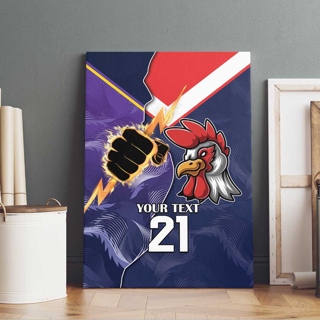 NRL Storm-Rooster Mascot Custom Canvas Wall Art Cracked Metal Style