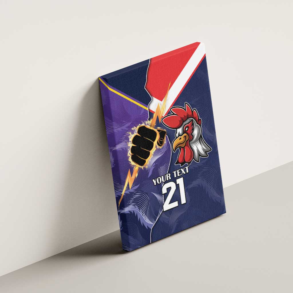 NRL Storm-Rooster Mascot Custom Canvas Wall Art Cracked Metal Style